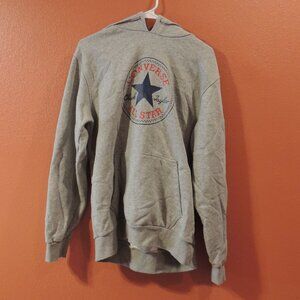 Converse Chuck Taylor Hoodie Men Medium Gray Red Blue Outdoor Long Sleeve Hoodie